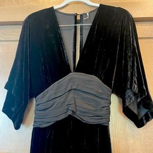 Young fabulous, and broke deep V-neck jumpsuit in black